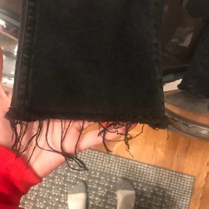 J.Crew Distressed Hem Straight Jeans Black